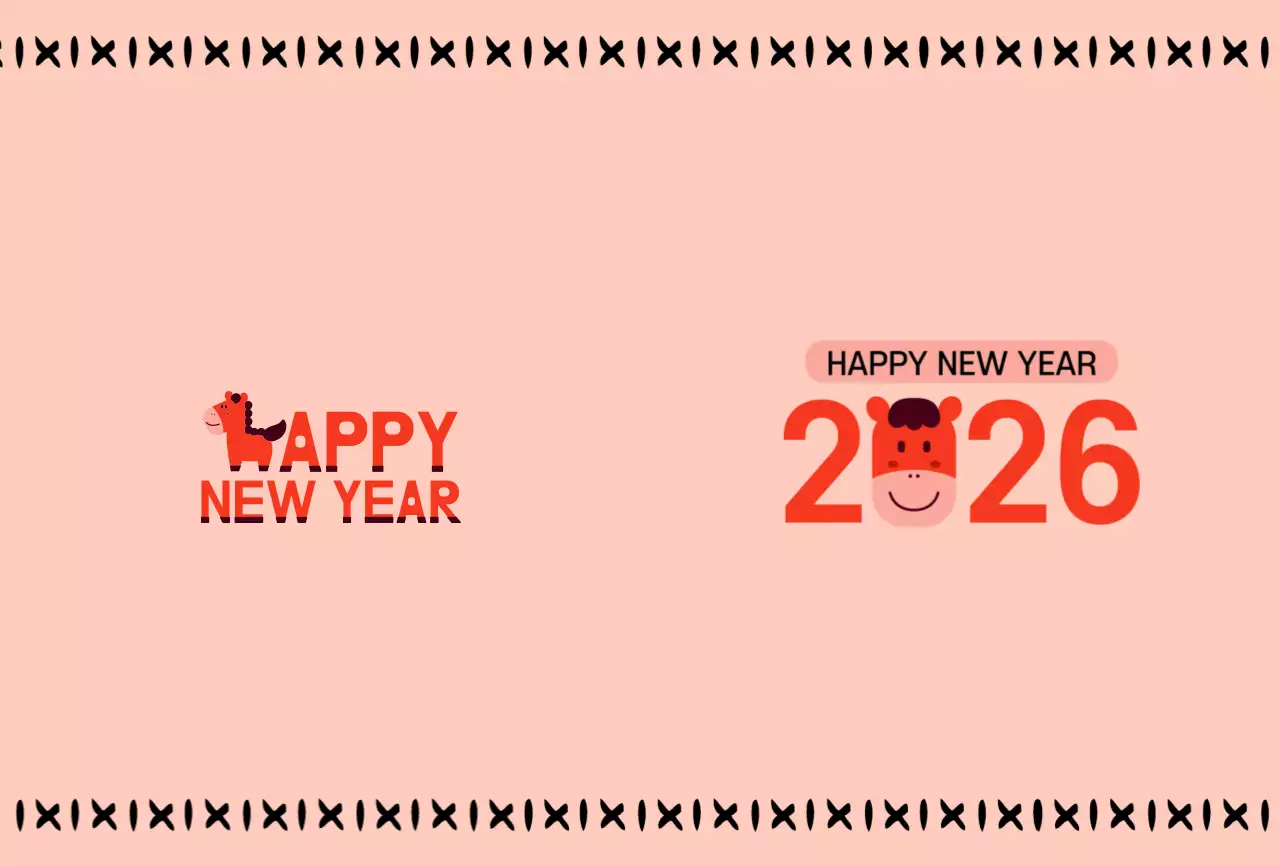 핑크 심플 새해 기념