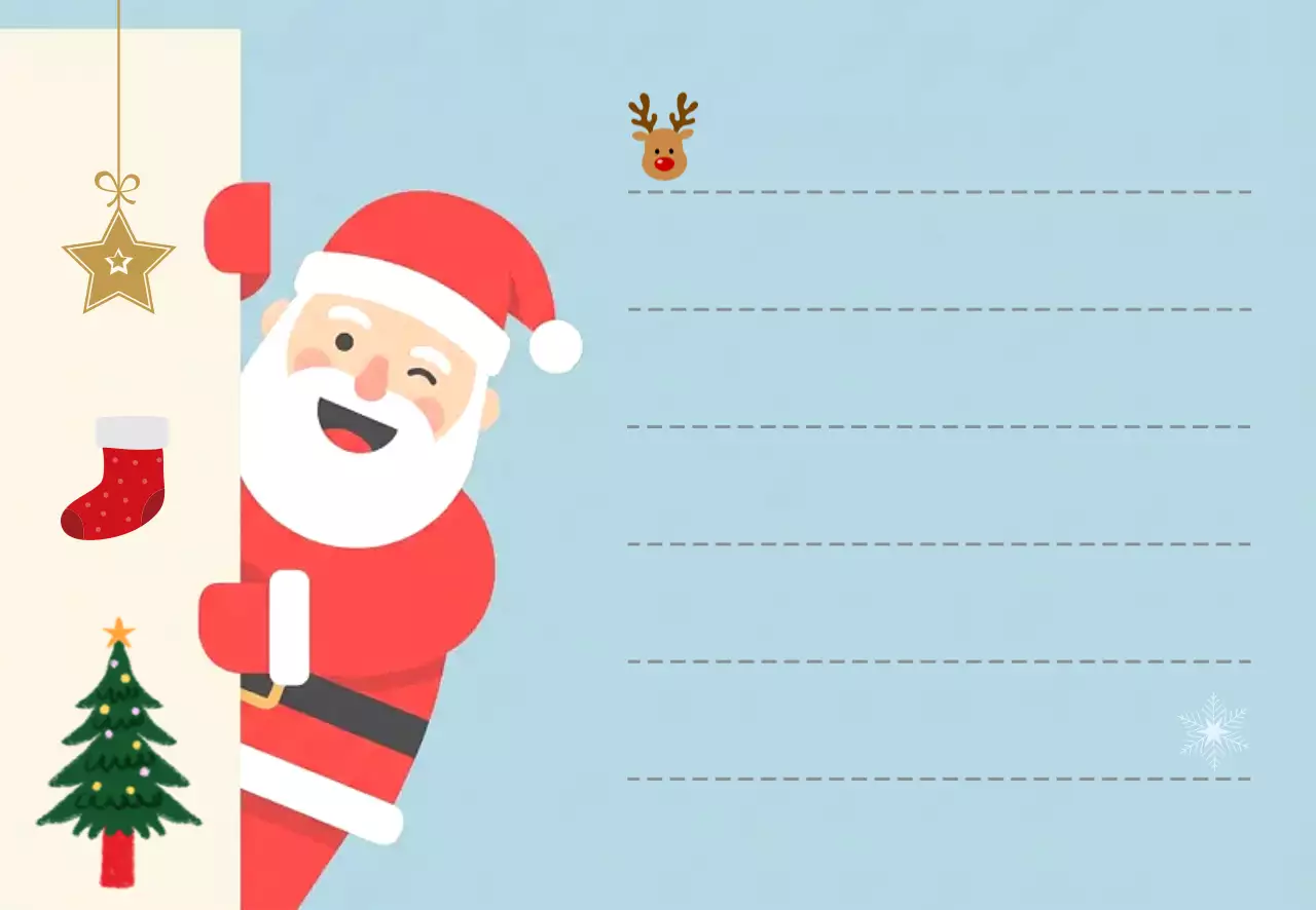 하늘색 아기자기한 크리스마스 편지