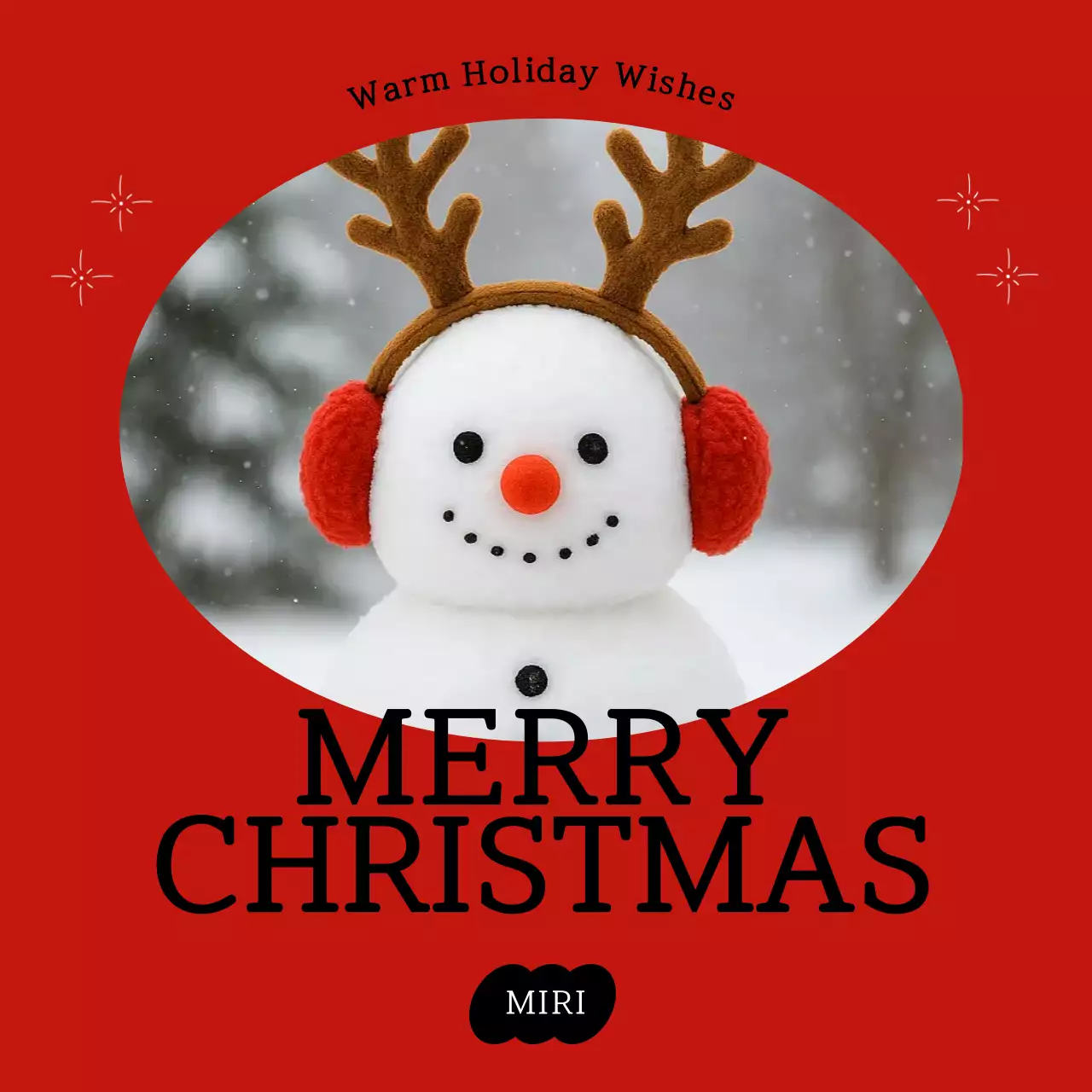 빨강 아기자기한 크리스마스 카드