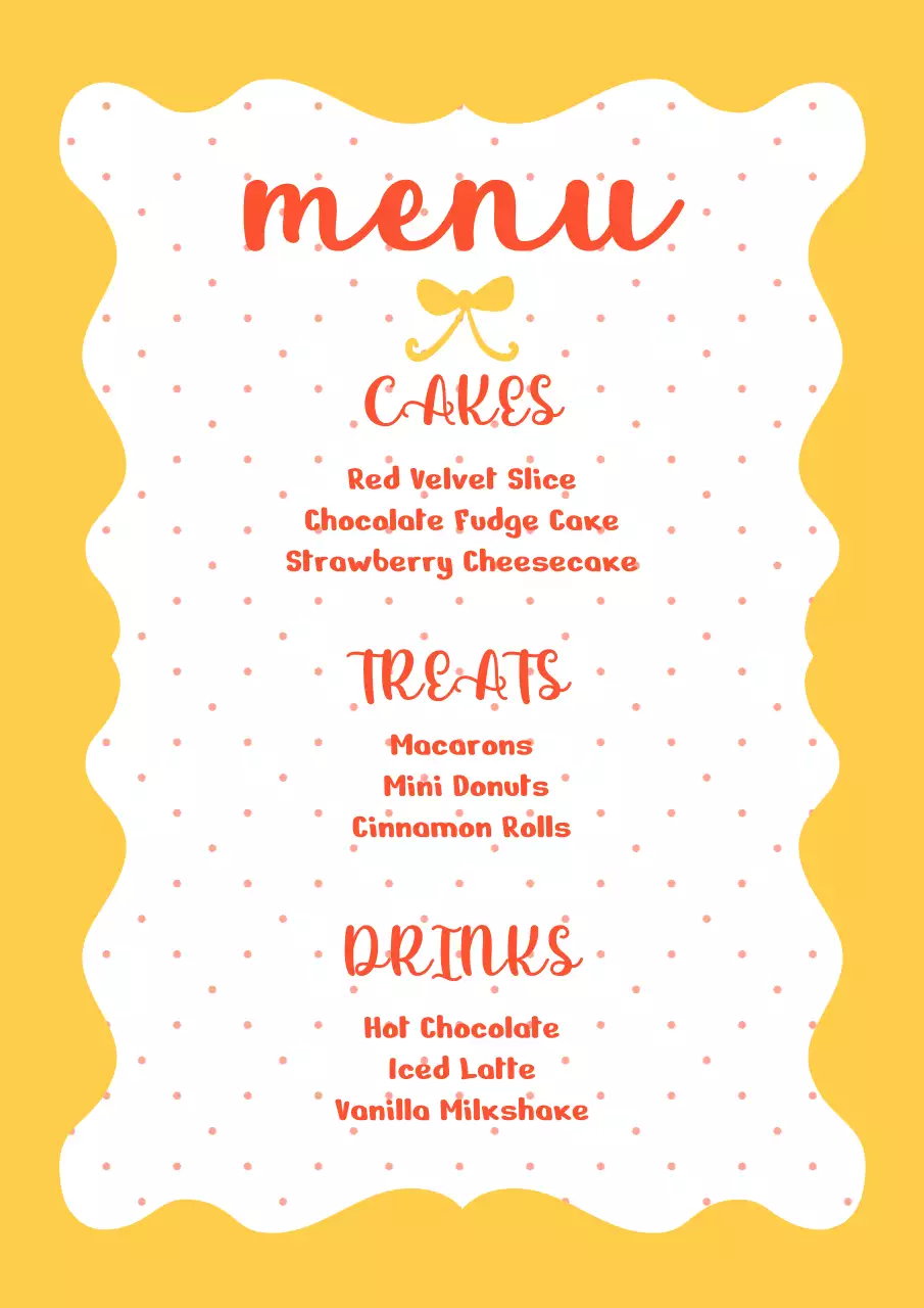 Yellow Vintage Dessert Bakery