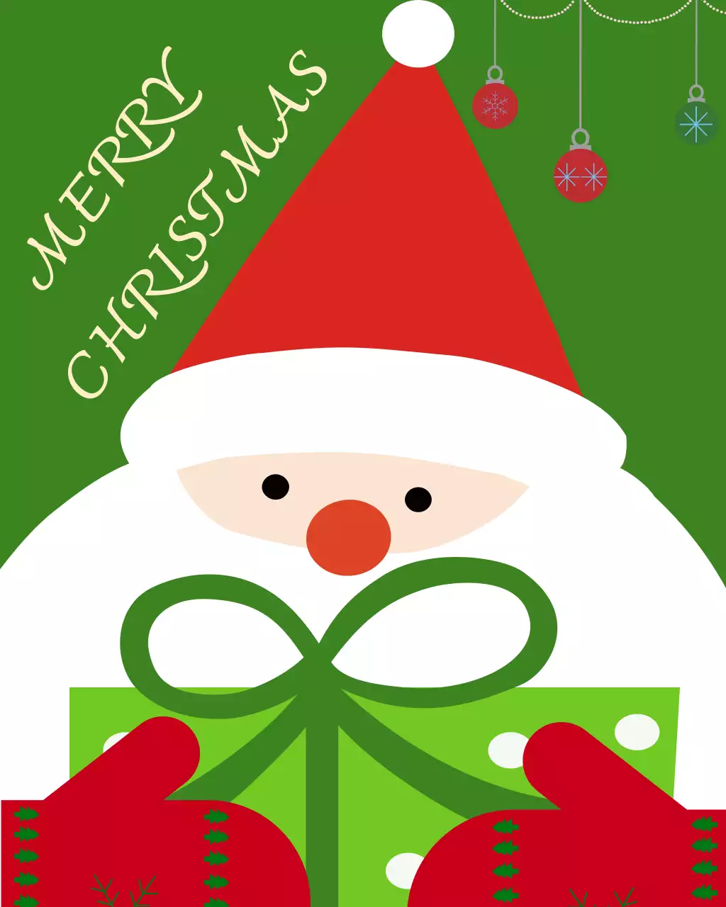 초록 심플 크리스마스 카드