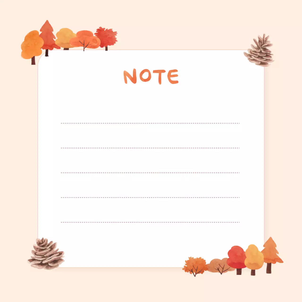 가을 감성 아기자기한 메모 디자인