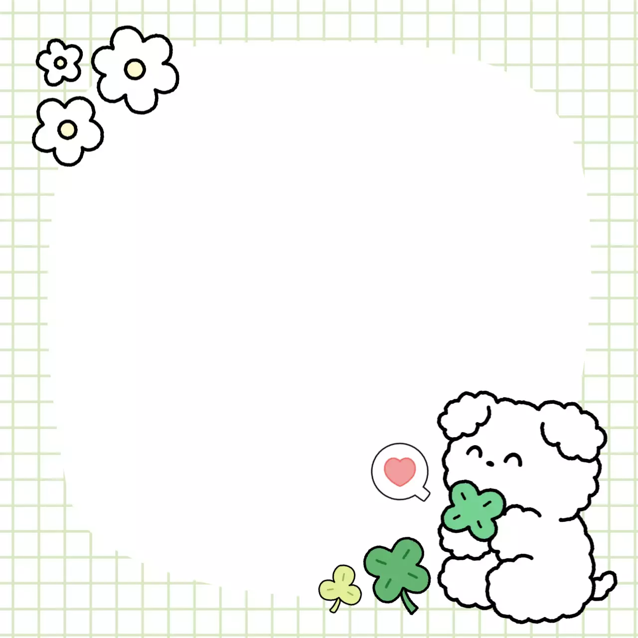 연두 아기자기한 강아지 스티커