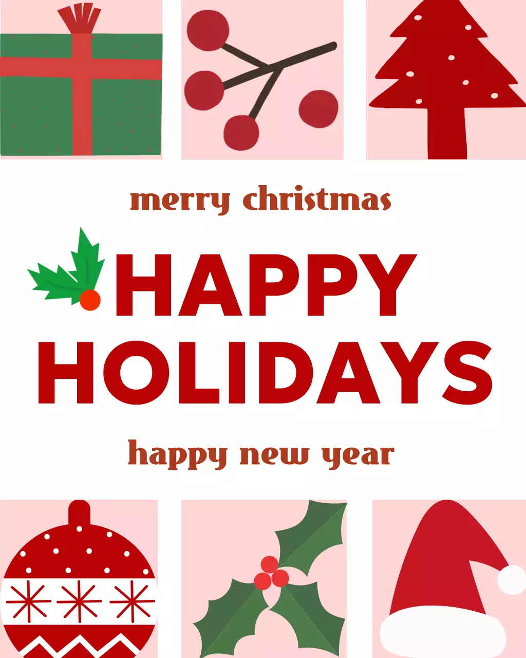 빨강 심플 크리스마스 엽서