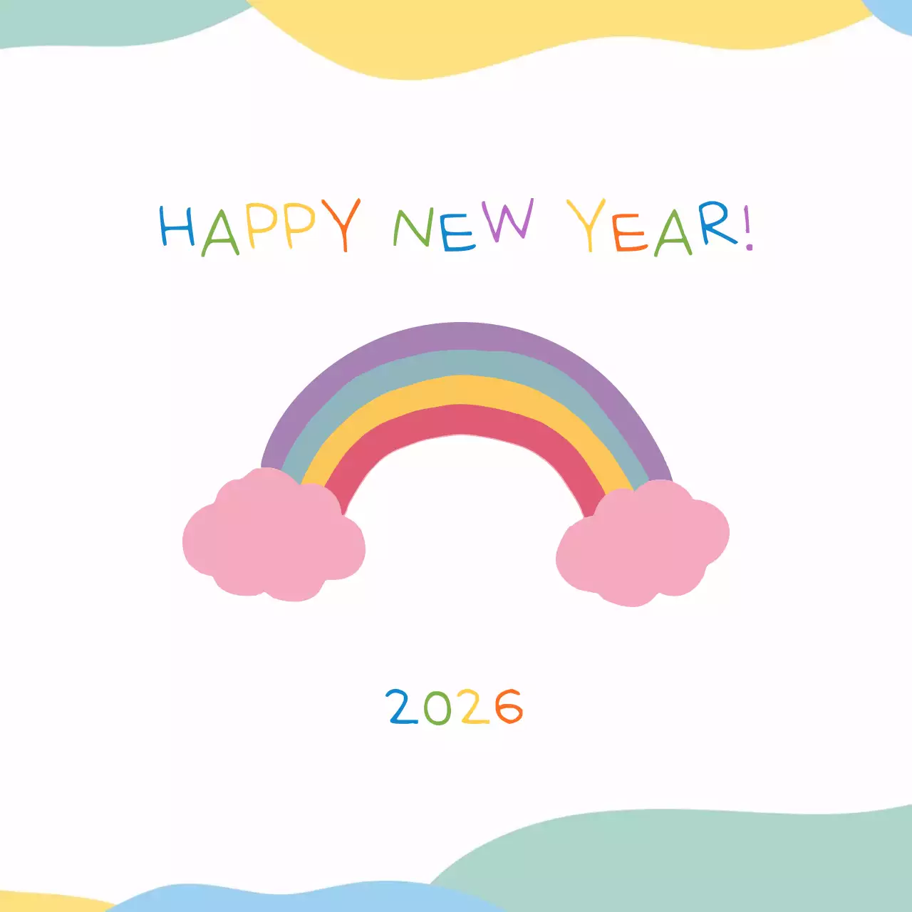 무지개 아기자기한 새해 축제