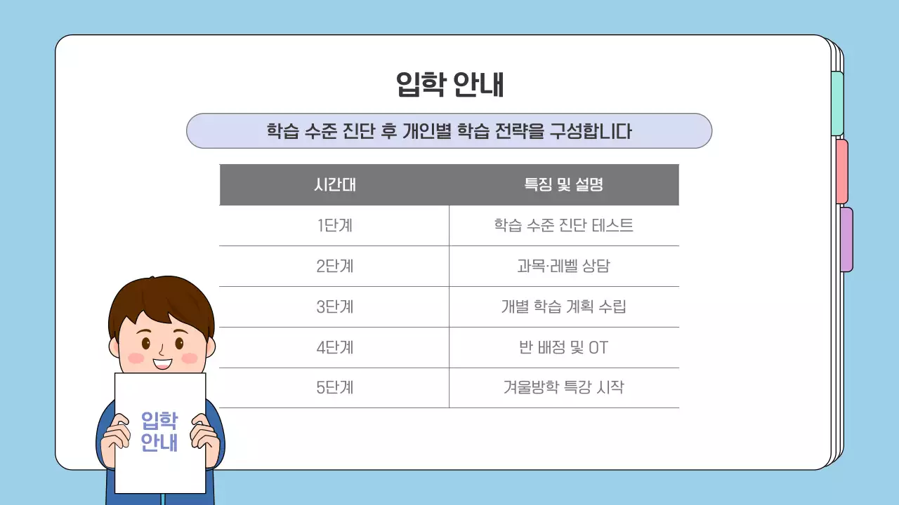 블루 겨울방학 특강 프로그램 교육 안내