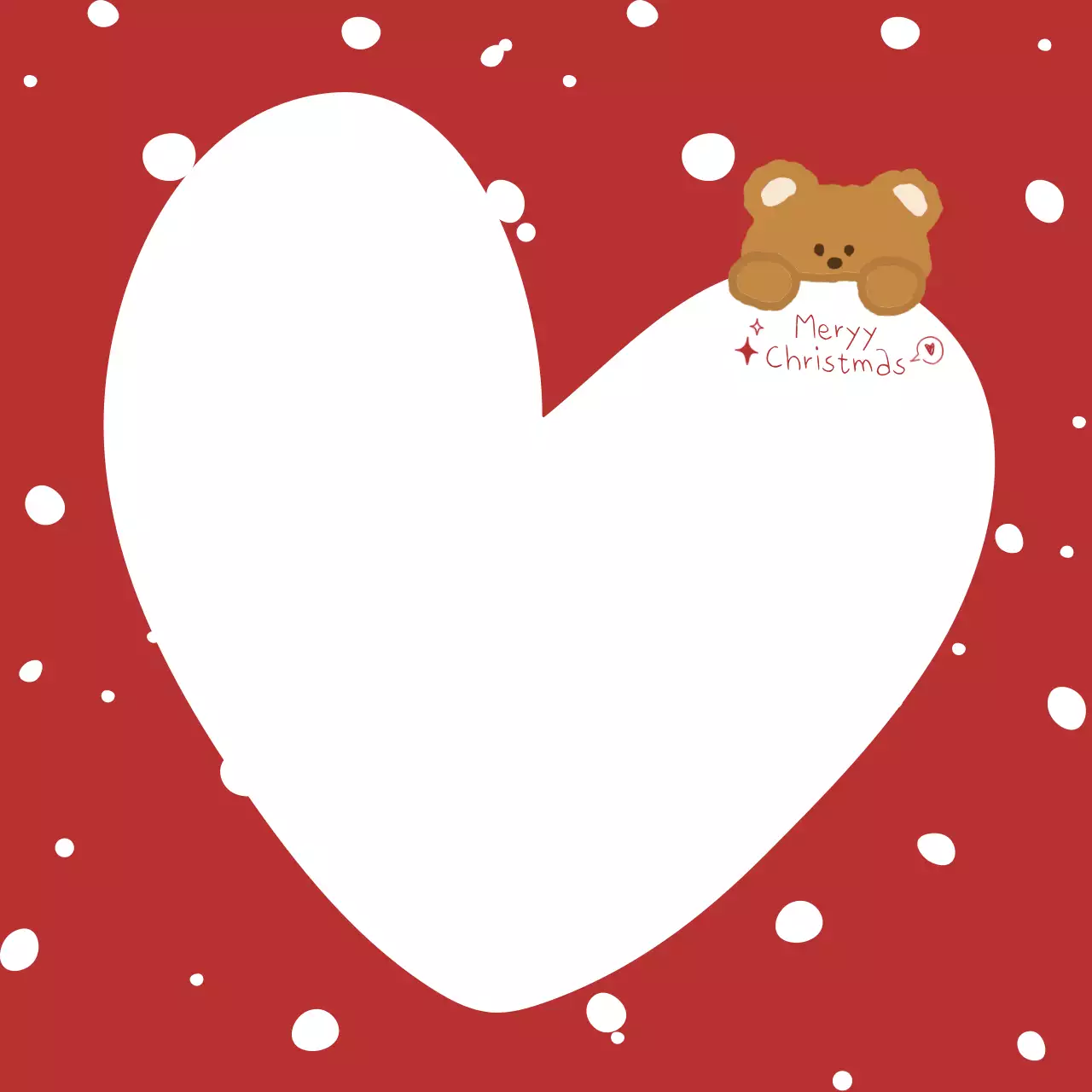 빨강 아기자기한 크리스마스 엽서