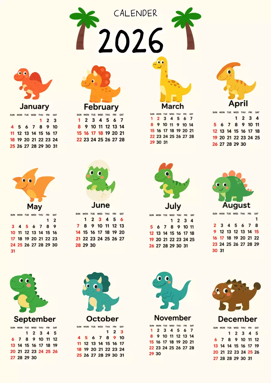 베이지 아기자기한 달력 기획