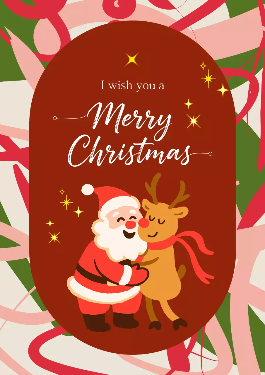 빨강 화려한 크리스마스 엽서