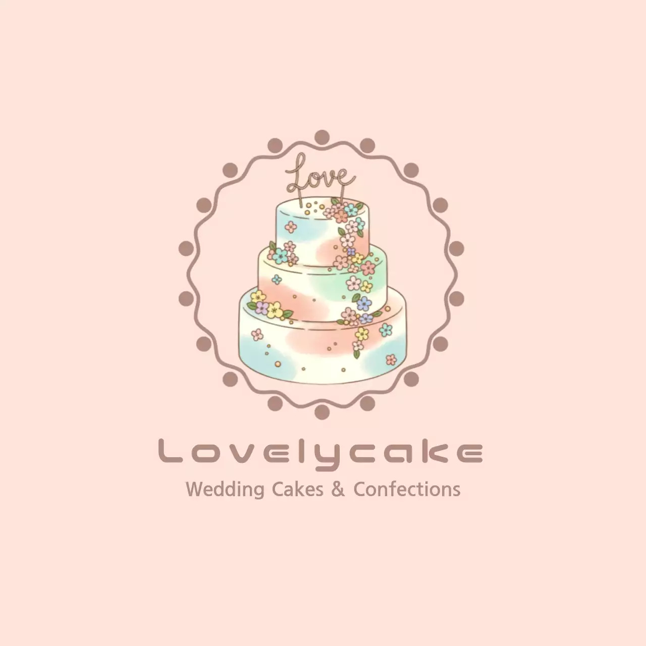 베이지 아기자기한 웨딩케이크 홍보