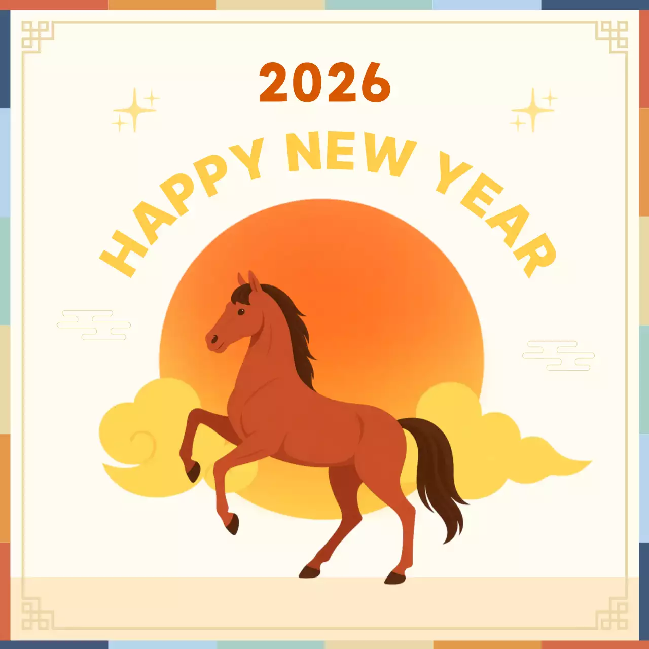 주황색의  2026 새해 인사