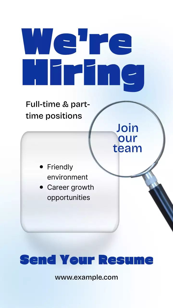 blue modern recruitment advertisement