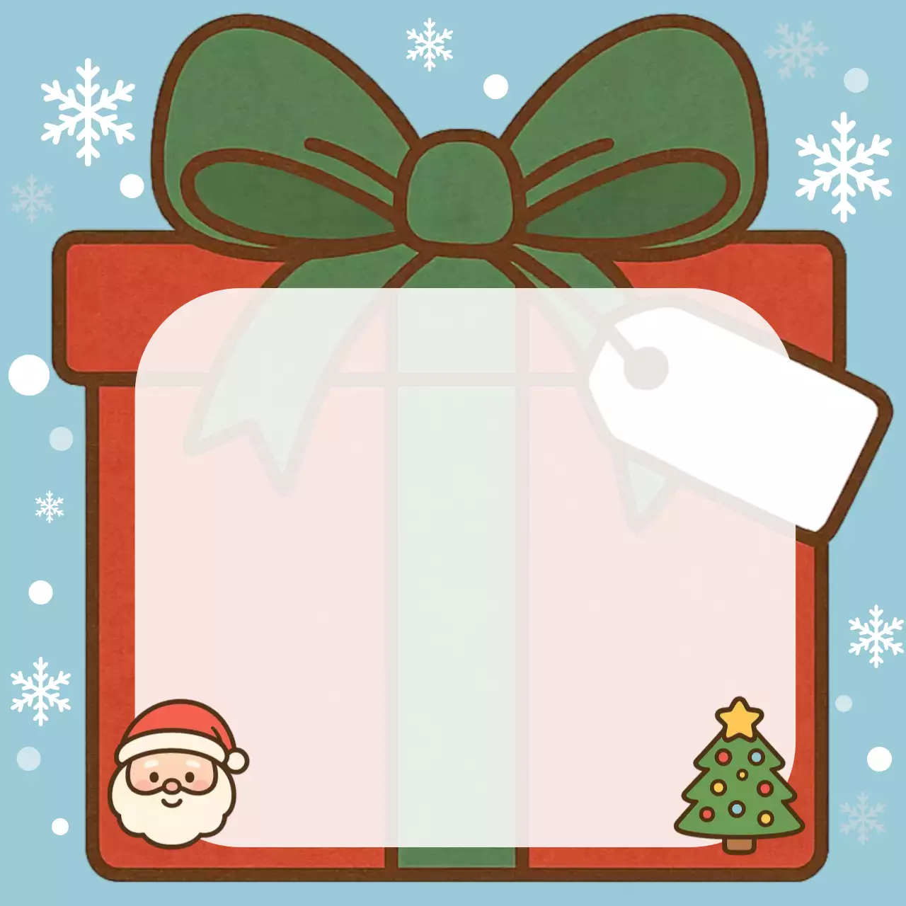 하늘색 아기자기한 크리스마스 카드