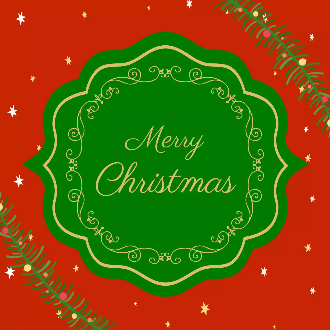 빨간색 전통 크리스마스 인사 카드