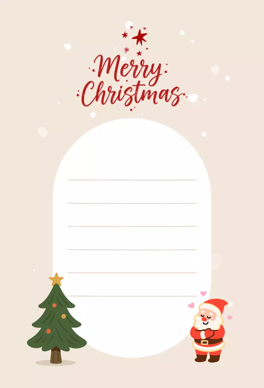 베이지 아기자기한 크리스마스 편지