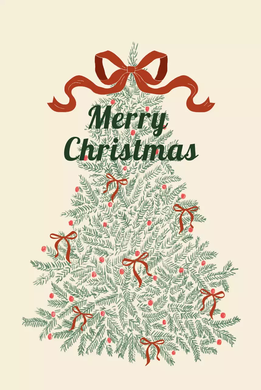 베이지 심플 크리스마스 엽서