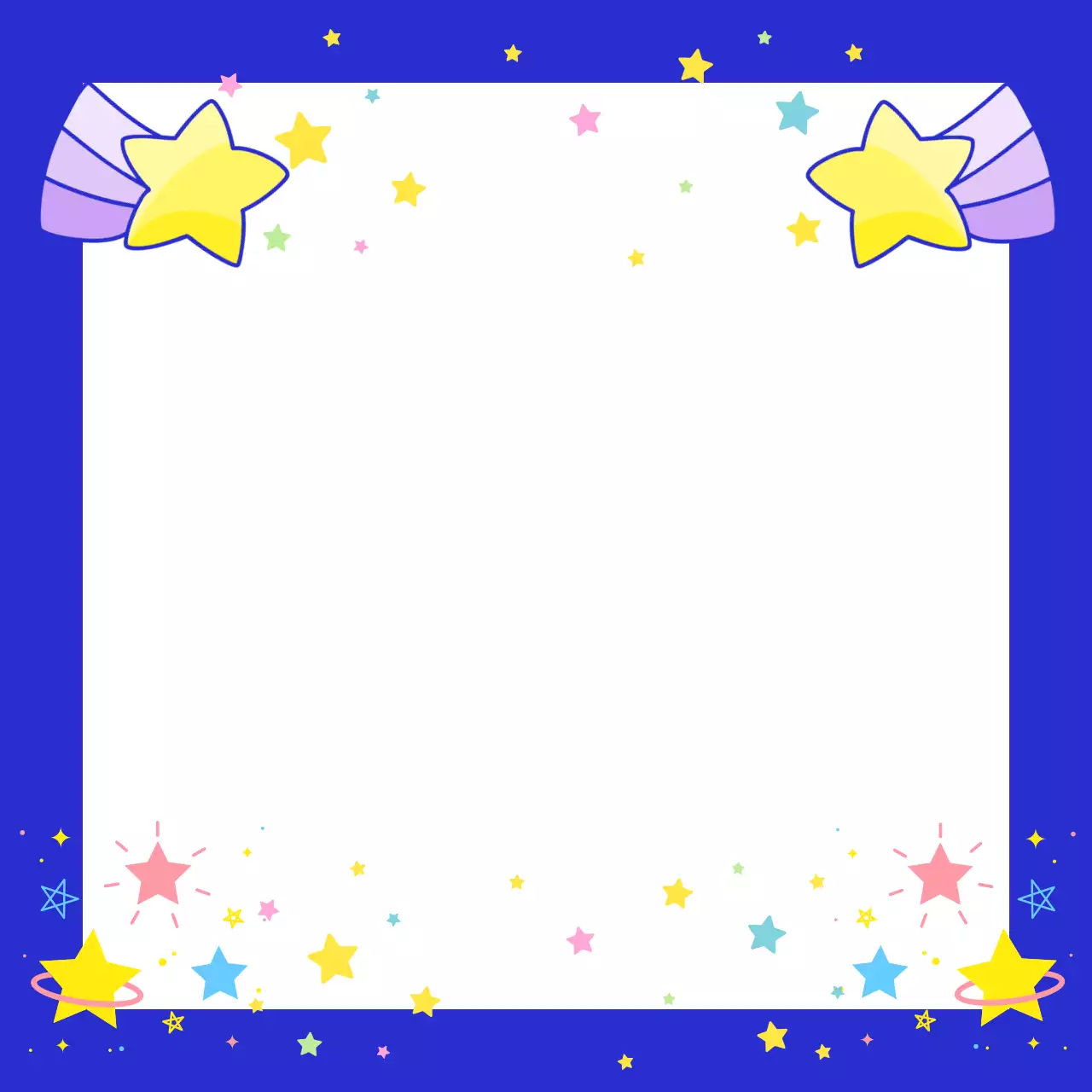 파랑 아기자기한 별 프레임