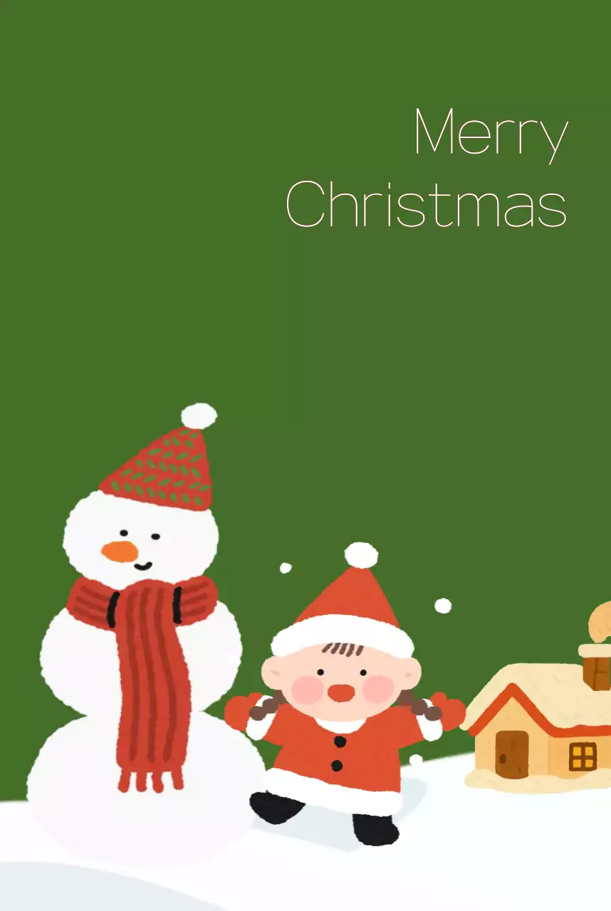 초록 아기자기한 크리스마스