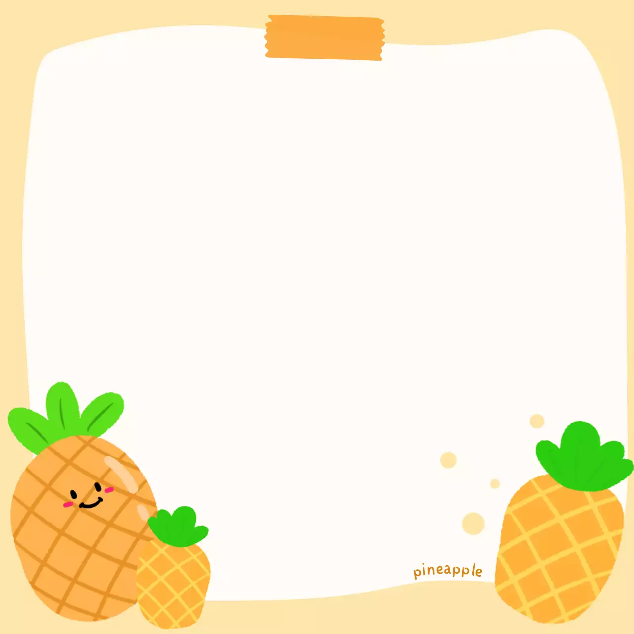 노랑 아기자기한 과일 편지