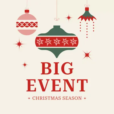베이지 빈티지 크리스마스 행사