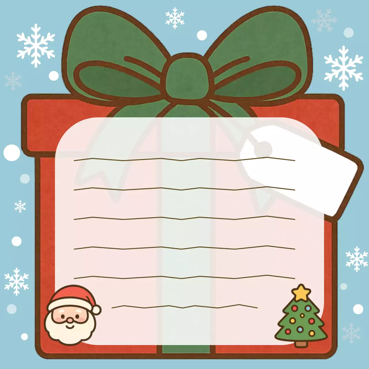 하늘색 아기자기한 크리스마스 카드