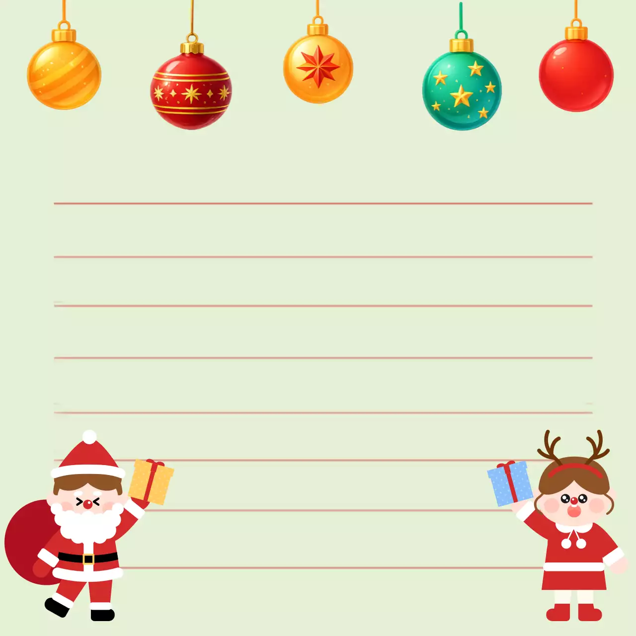 민트 아기자기한 크리스마스 노트