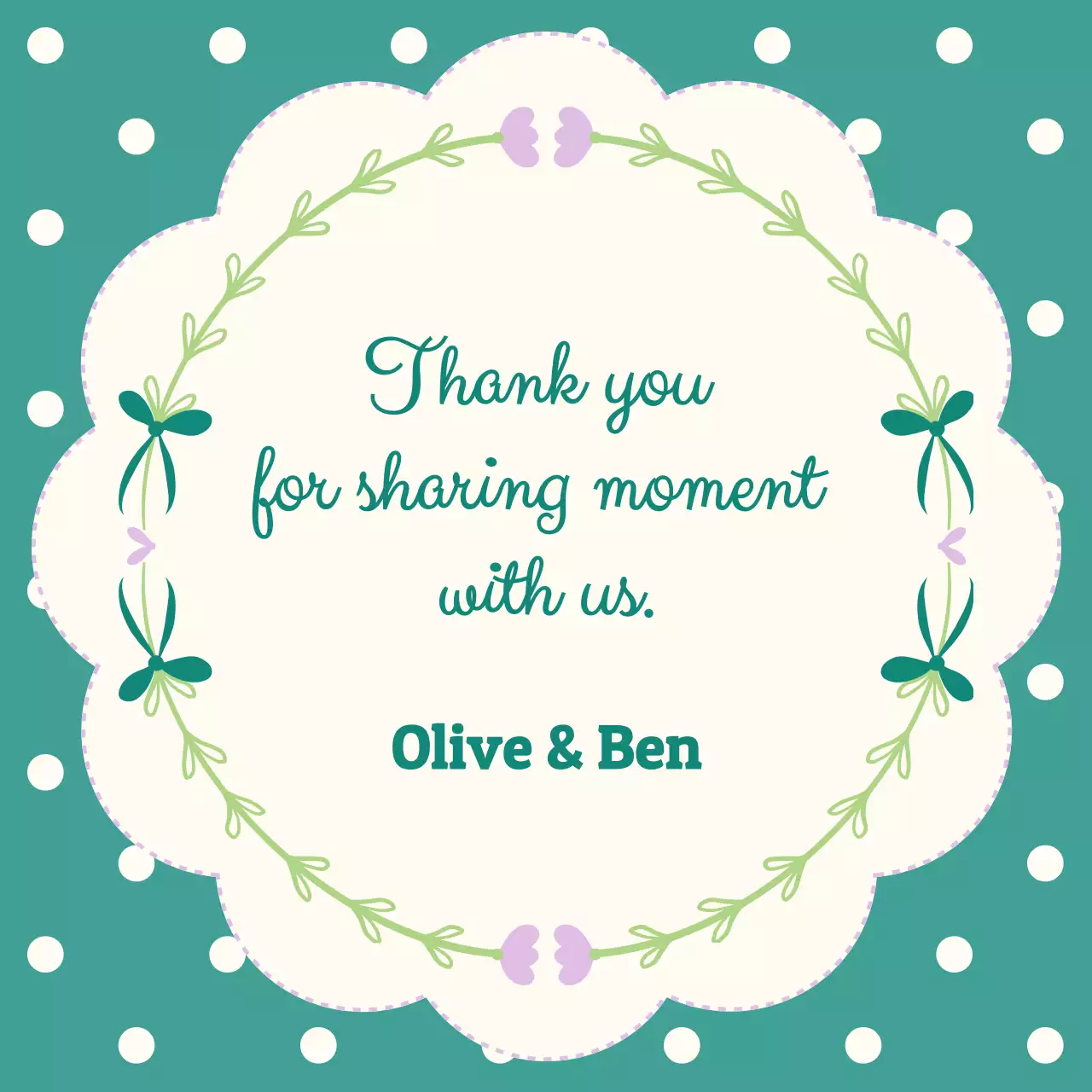 Bingkai Bunga Lucu dengan Pola Polkadot