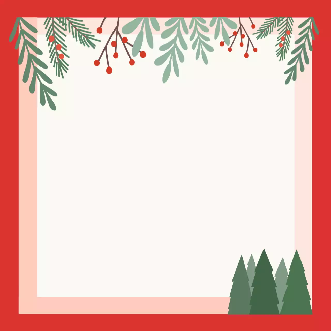 빨강 심플 크리스마스 프레임