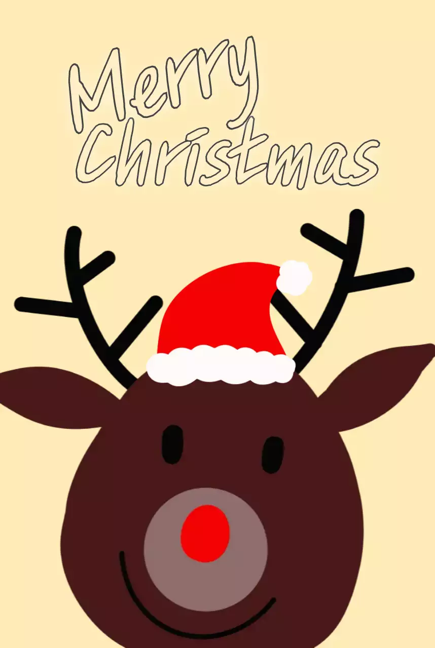 베이지 아기자기한 크리스마스 카드