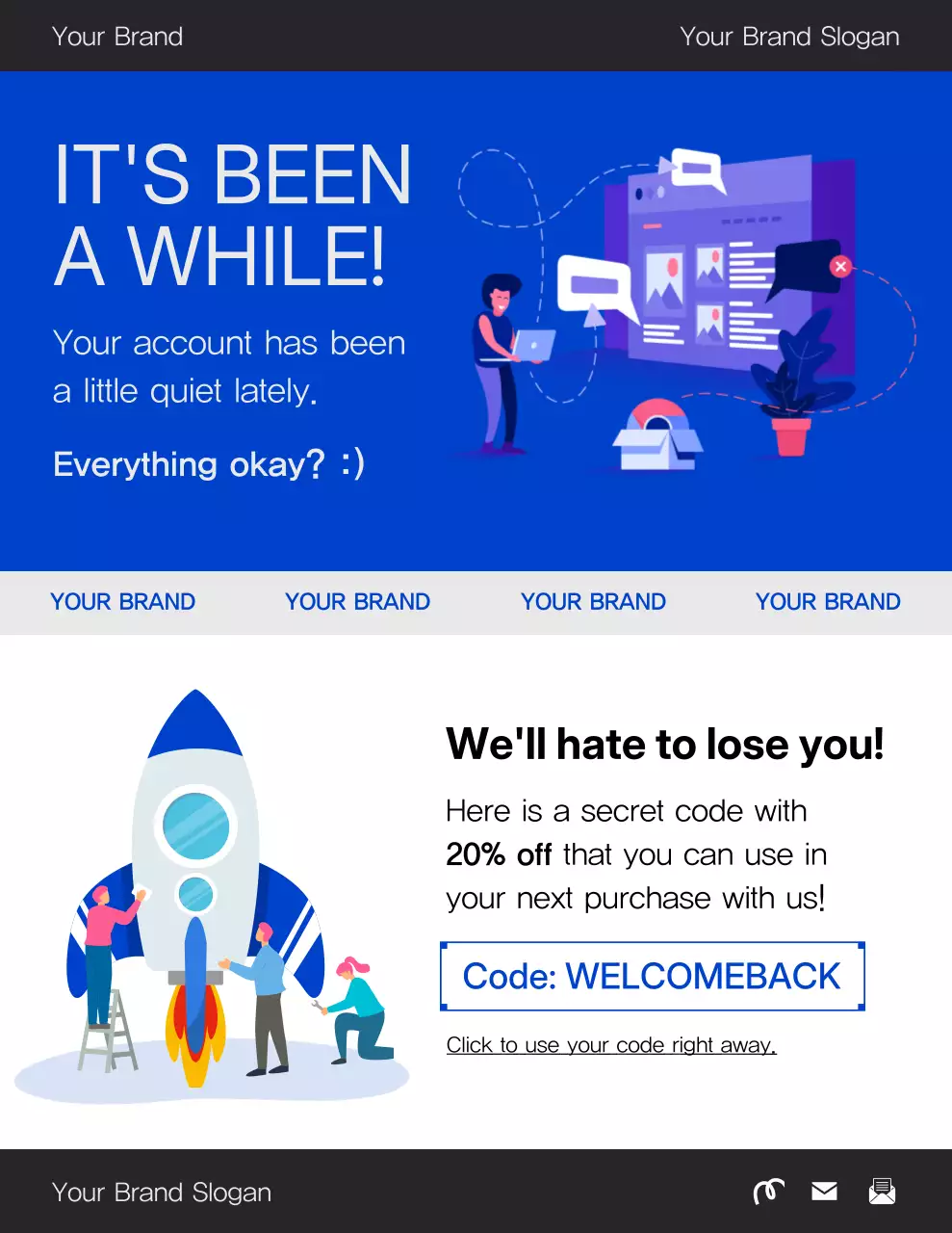 Blue and White Minimal 3D Reminder Campaign Letter