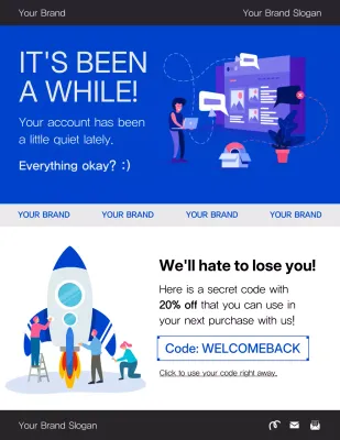 Blue and White Minimal 3D Reminder Campaign Letter