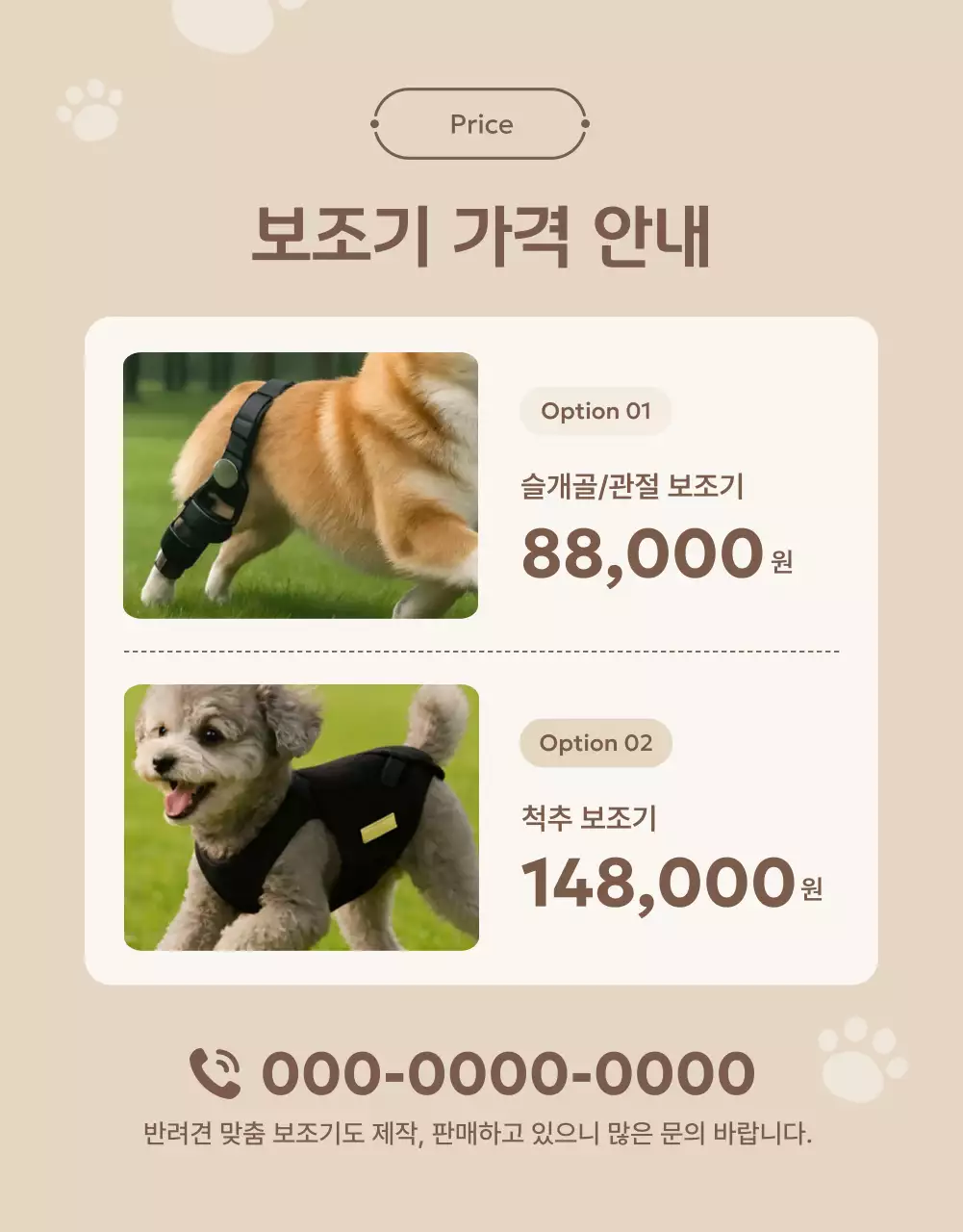 초록 모던 반려동물 재활 홍보