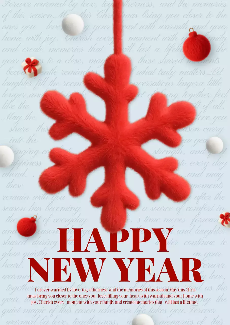 빨강 심플 새해 축제