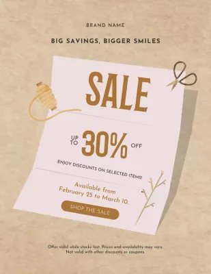 Poster Promosi Penjualan Hangat Warna Krem