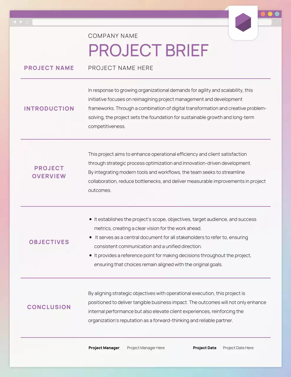 Modern Gradient Project Report Poster