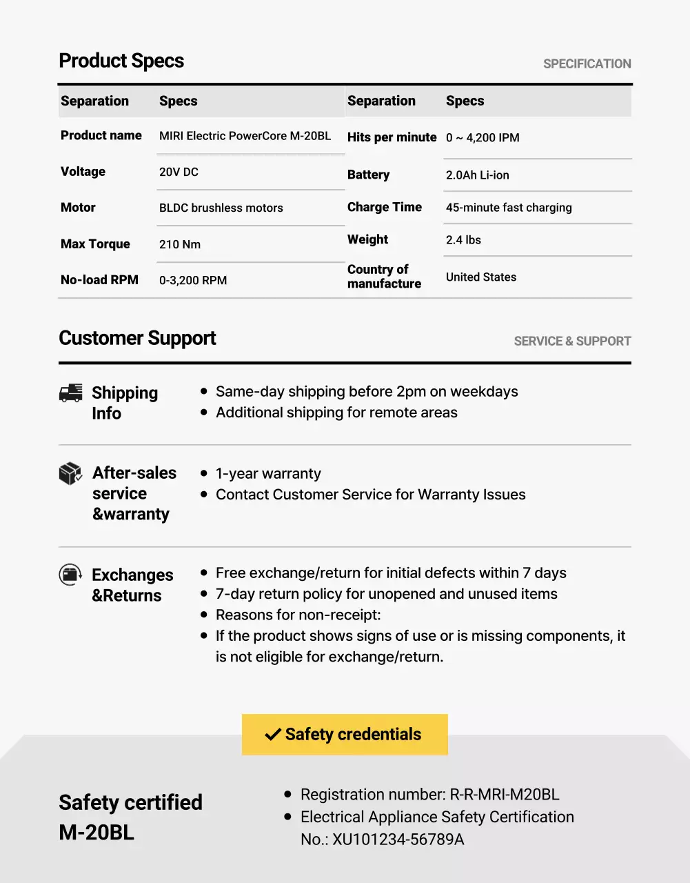 Anúncio de furadeira de impacto moderna amarela