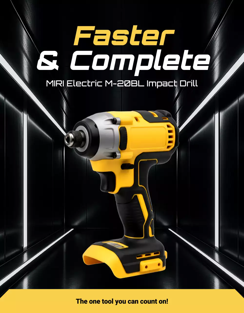 노란색 최신 충격 드릴 광고