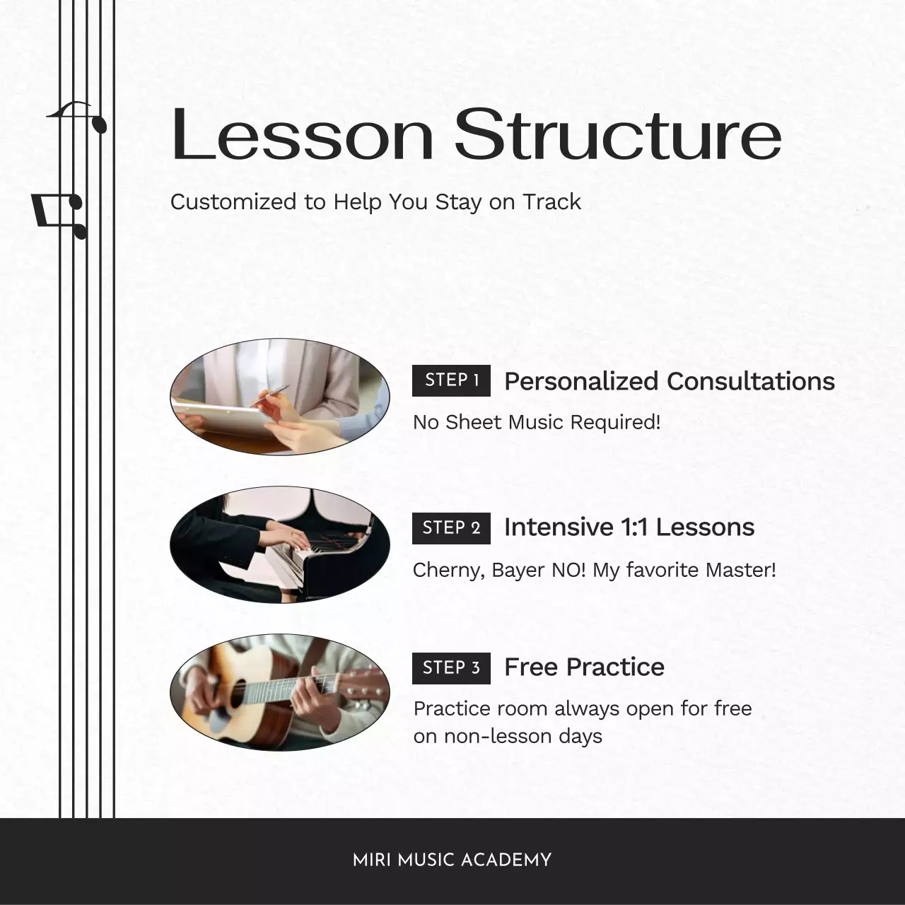 black minimalist music advertisement