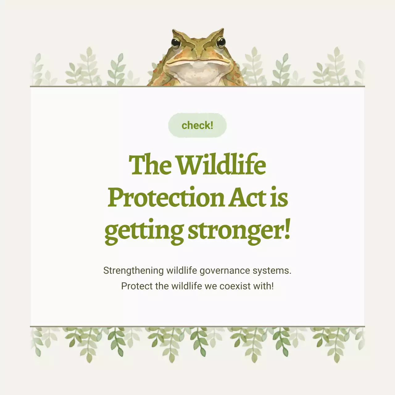 green botanical wildlife announcement