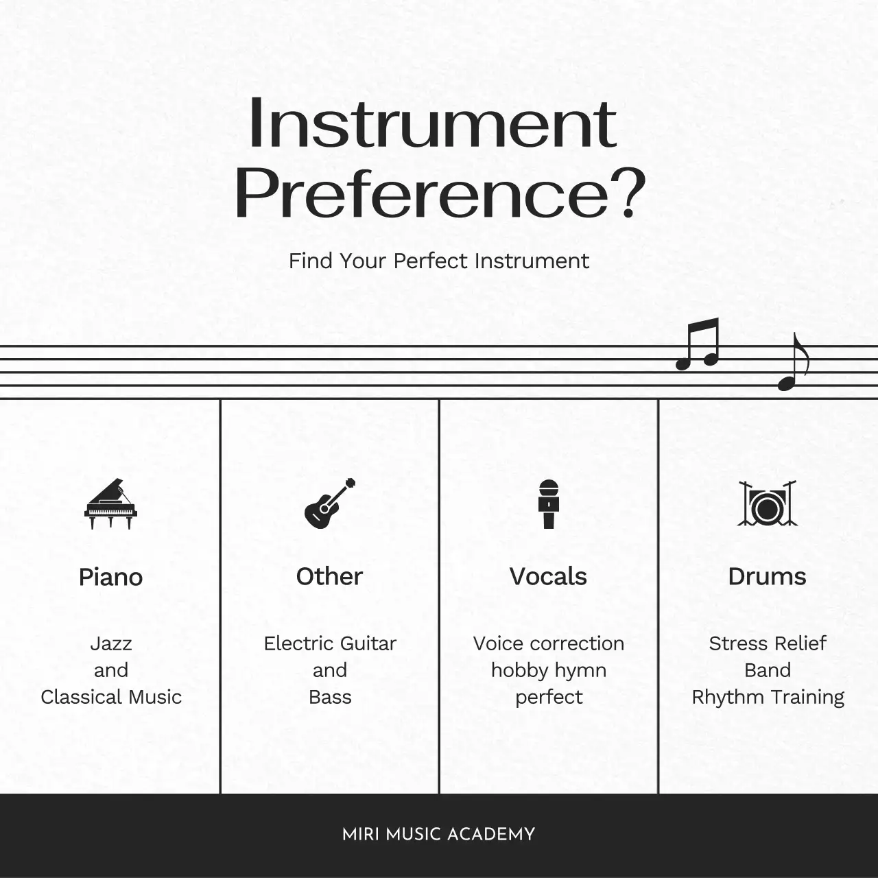 black minimalist music advertisement