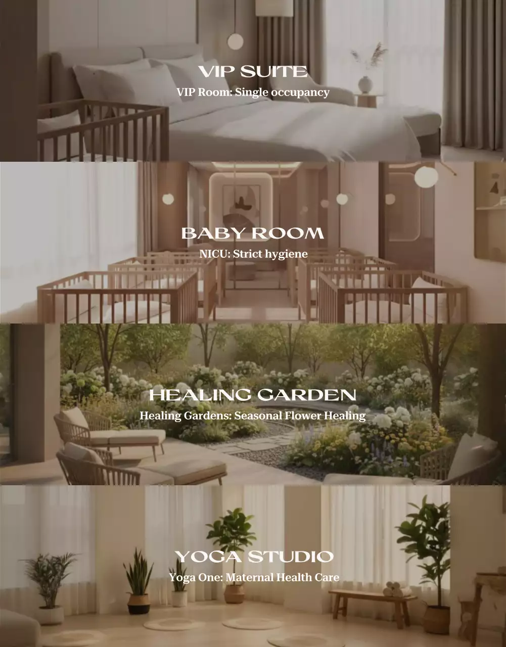 anúncio elegante de pós-parto bege