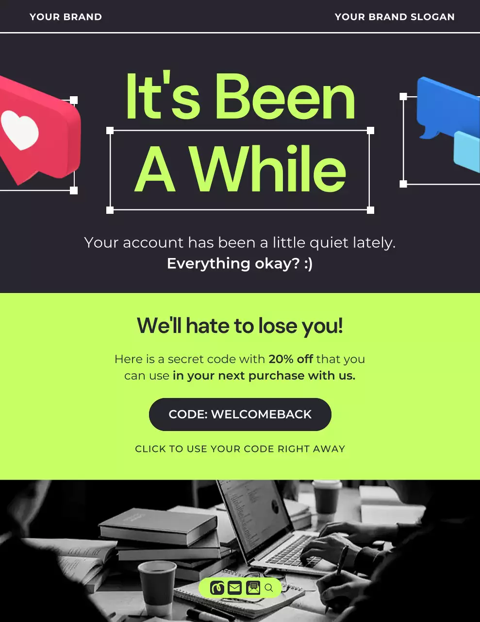 Green and Black Bold 3D Reminder Campaign Letter