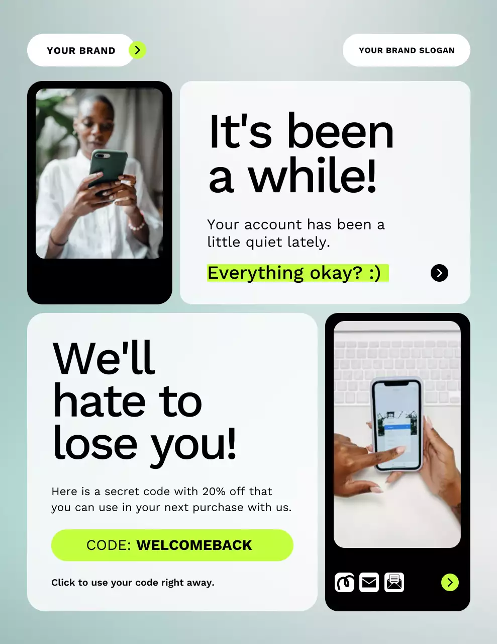 Mint Modern Customer Promotion Poster