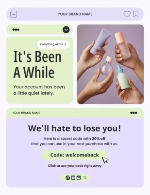 Purple and Green Minimal UI Skincare Reminder Campaign Letter