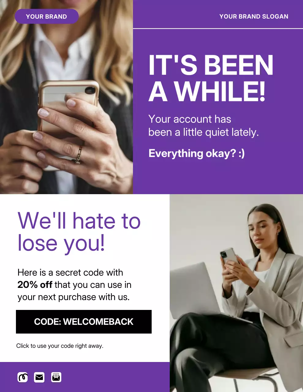 Purple Modern Discount Promotion Poster