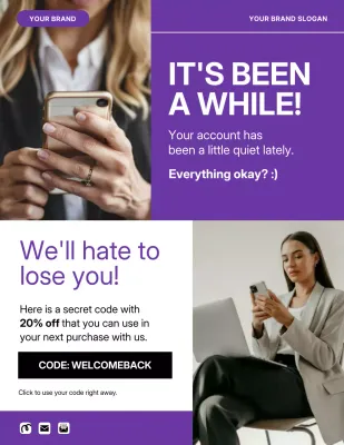 Purple Modern Discount Promotion Poster