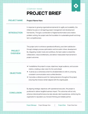 White and Teal Modern Project Report Poster