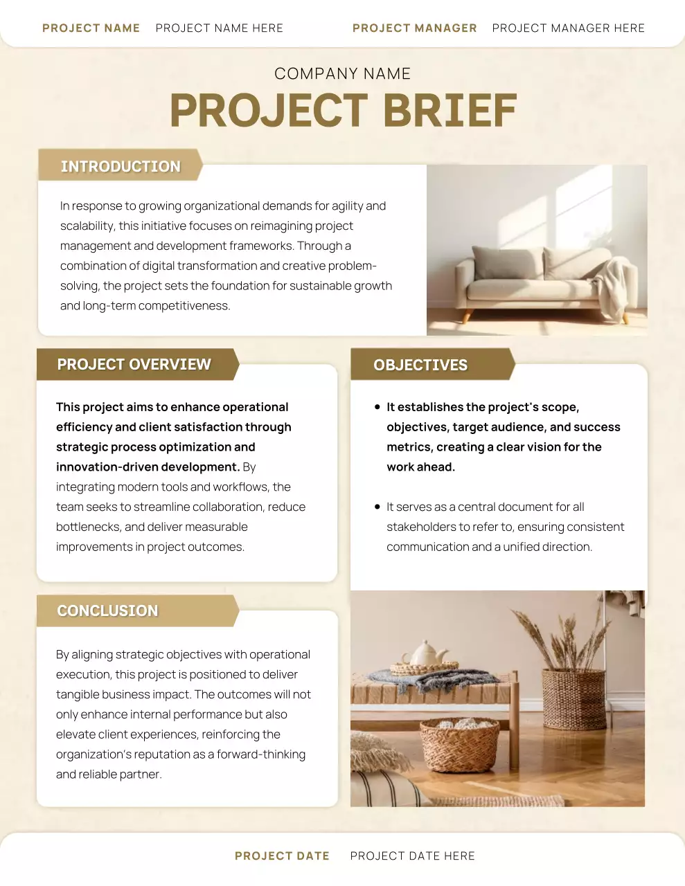 Beige Clean Professional Project Brief Poster