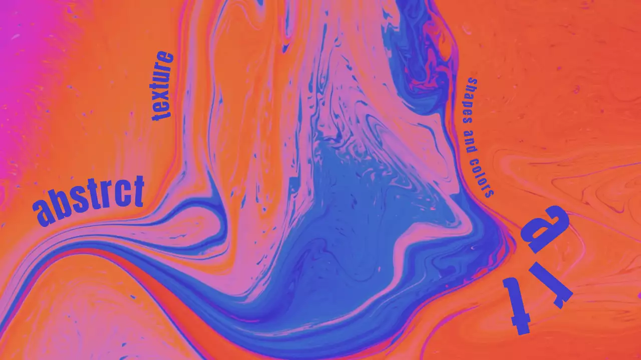 주황 팝아트 추상화 포스터