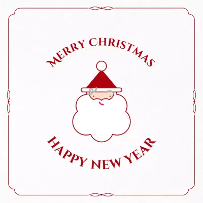 빨강 심플 크리스마스 엽서